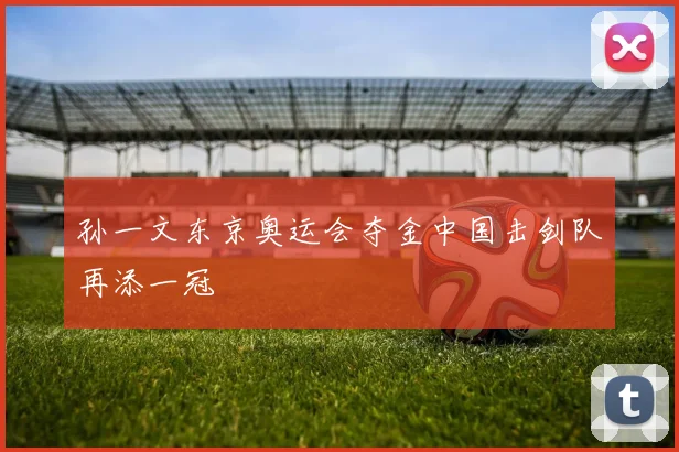 孙一文东京奥运会夺金中国击剑队再添一冠